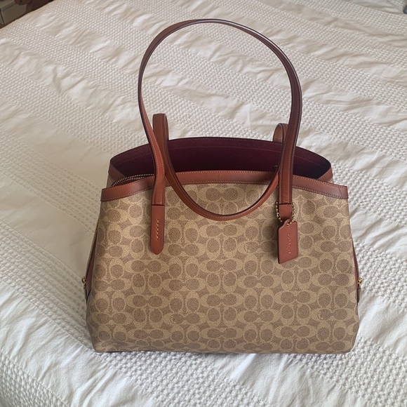 Coach Charlie Carryall Bag 40 in Signature Canvas Brass/Tan/Rust - Picture 2 of 6
